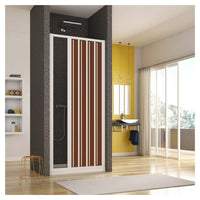 Box Doccia Nicchia in PVC - 1 lato Apertura Laterale a Soffietto Doghe Cieche Vari Colori - Misura: 150 x h185