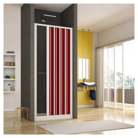 Box Doccia Nicchia in PVC - 1 lato Apertura Laterale a Soffietto Doghe Cieche Vari Colori - Misura: 130 x h185