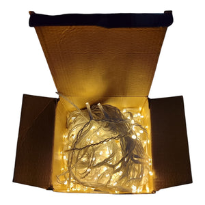 Tenda Luminosa 240 LED Bianco Caldo 5m IP44 Flash Interno Esterno prolungabile