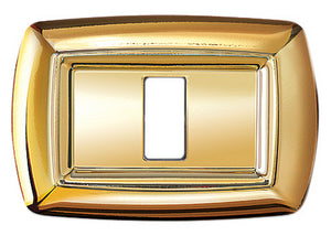 tondo' placca mod.magic termoplastica a 2  posti color oro cod:ferx.16916