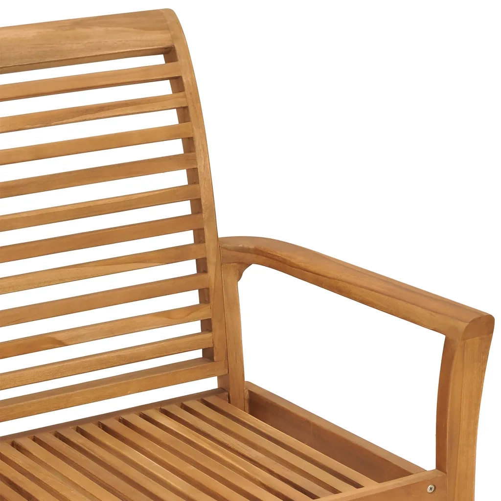 Panca da Giardino con Cuscino Grigio a Quadri 112 cm Legno Teak cod mxl 45595