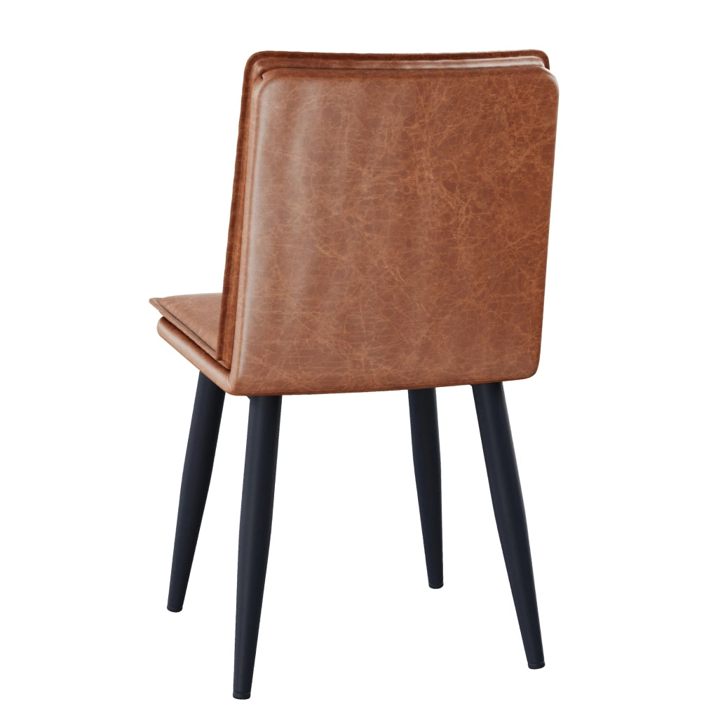 Set di 6 sedie da pranzo 49x57x84 cm con seduta a doppio strato in PU marrone