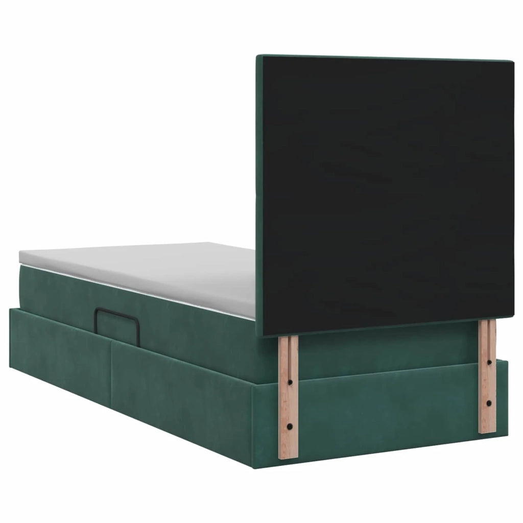Letto con contenitore LED e materasso Verde Scuro 90 x 190 cm 3460041