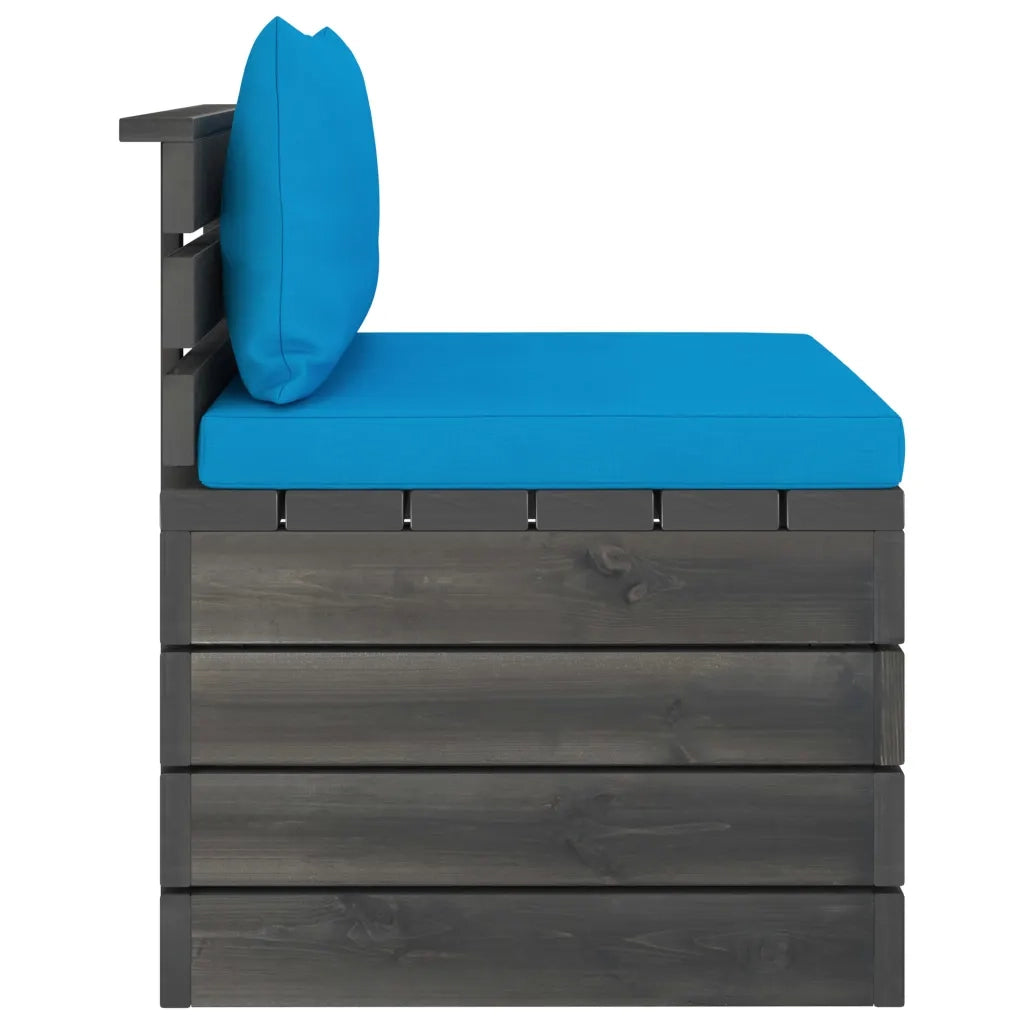 Set Divani da Giardino su Pallet 2 pz | Set Salotto da Giardino con Cuscini Massello Pino