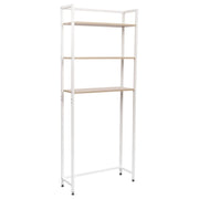 Mobile Lavatrice Janet Con 3 Ripiani Metallo Bianco /legno Trattato Naturale 68x24x165cm