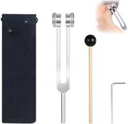 Forka di Risonanza 128 Hz, per Terapia, con Martelletto per Percussione e Palette, per la Terapia del Suono, Terapia dei Centri Energetici, Anti-Stress
