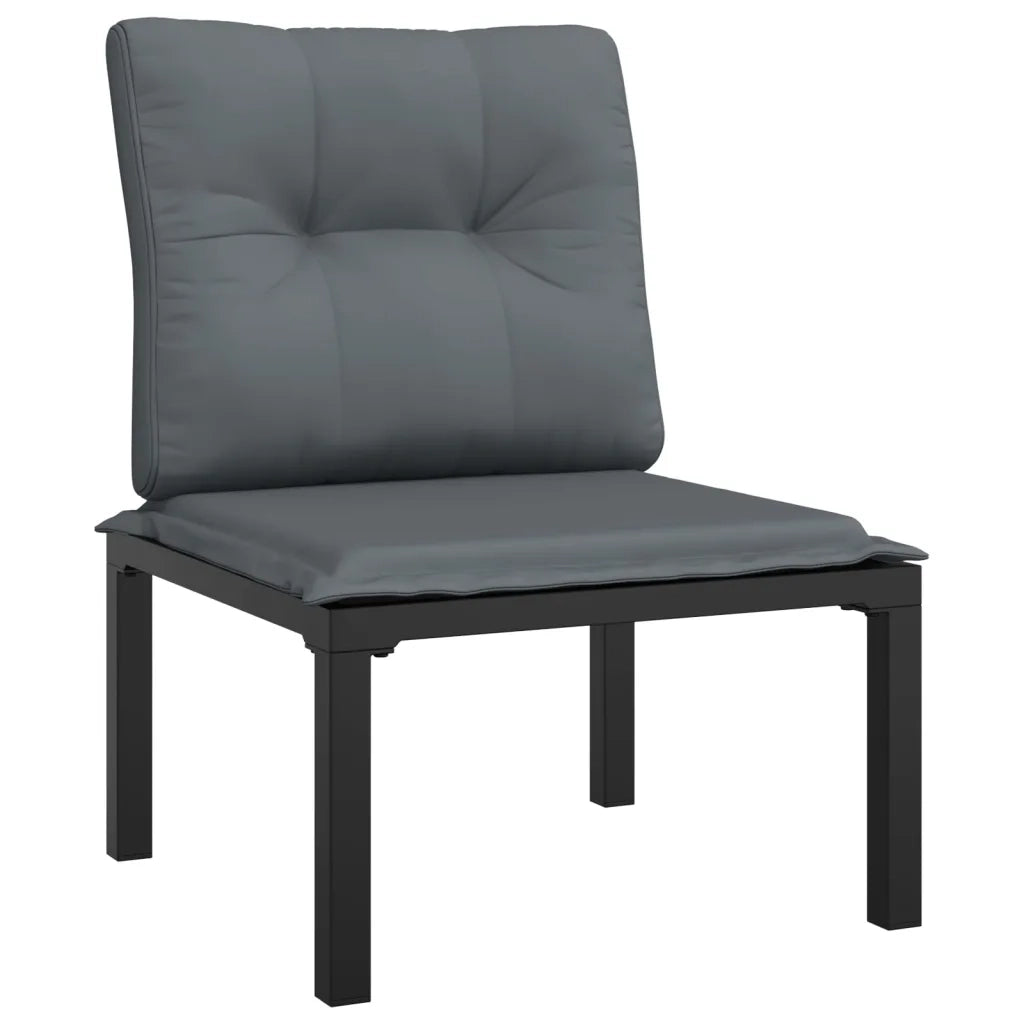 Poltrona da Giardino con Cuscini Polyrattan Nero e Grigio CFW5543940