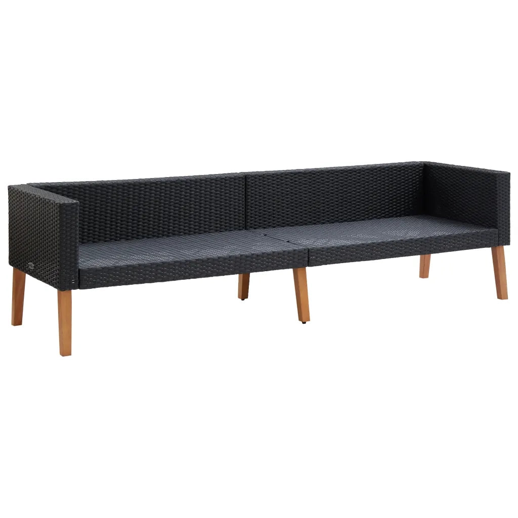 Set Divani da Giardino 4 pz con Cuscini in Polyrattan Nero cod mxl 41776