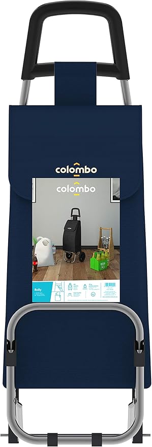 Colombo Carrello spesa ROLLY BLU 36X7X90 Cm Portata 25kg Tessuto Impermeabile