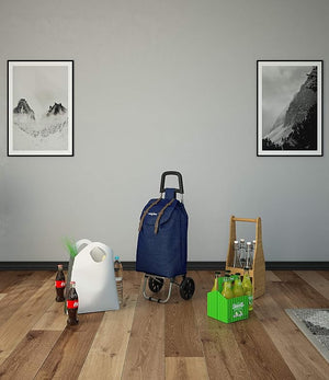 Colombo Carrello spesa SMART BLU 36X7X90 Cm Portata 25kg Tessuto Impermeabile