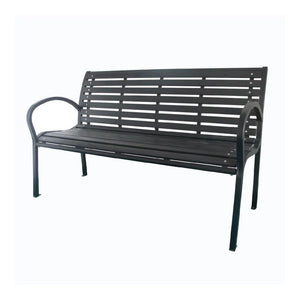 Panchina da esterno in metallo antracite Alba - La Dea Sedia