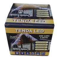 Tenda Luminosa 240 LED Bianco freddo 5m IP44 Flash Interno Esterno prolungabile