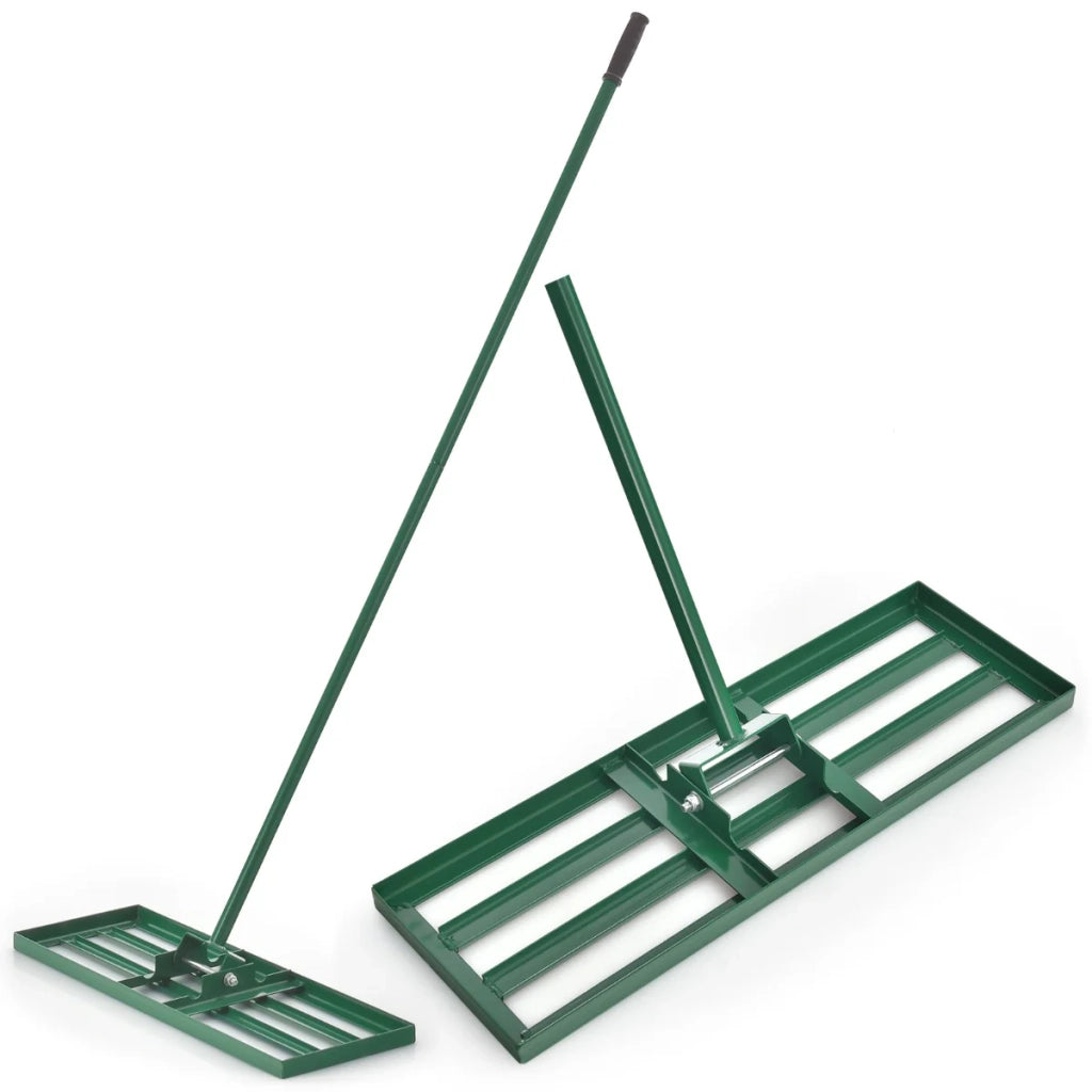 Rastrello livellatore per prato 75 x 25 cm manico 170 cm ergonomico stile moderno metallo verde 20_0013358