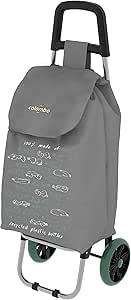 Colombo Carrello spesa Trolley prodotto da materiale riciclato GREENWICH GRIGIO 36X7X90 Cm Portata 25kg Imperm.