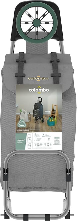 Colombo Carrello spesa Trolley prodotto da materiale riciclato GREENWICH GRIGIO 36X7X90 Cm Portata 25kg Imperm.