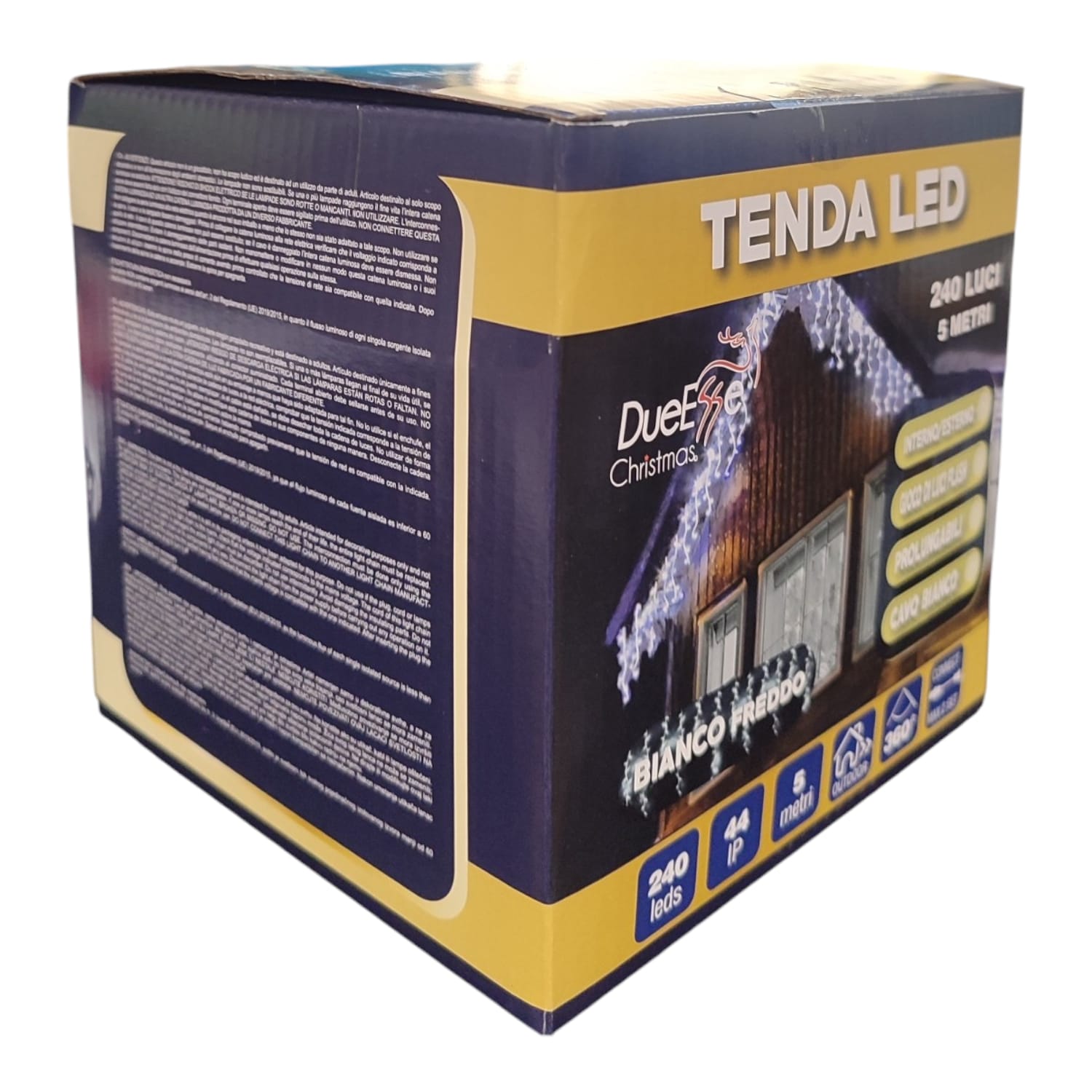 Tenda Luminosa 240 LED Bianco freddo 5m IP44 Flash Interno Esterno prolungabile
