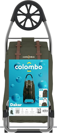 Colombo Carrello spesa DAKAR VERDE MILITARE 43X8X92 Cm Portata 30kg Impermeabile