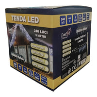 Tenda Luminosa 240 LED Bianco freddo 5m IP44 Flash Interno Esterno prolungabile