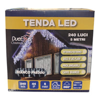 Tenda Luminosa 240 LED Bianco freddo 5m IP44 Flash Interno Esterno prolungabile
