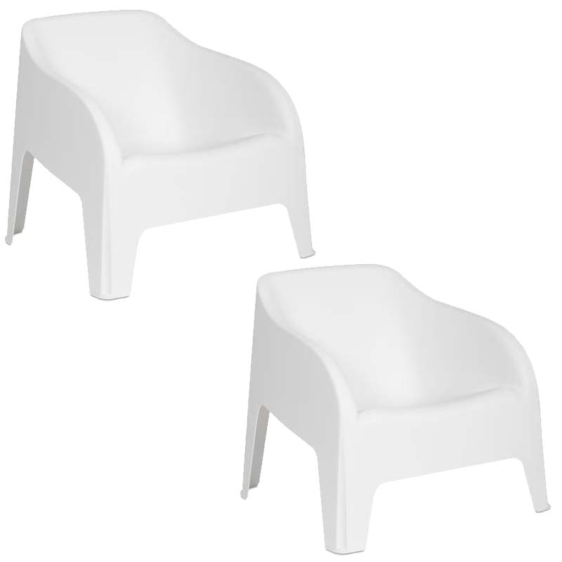 Set 2 poltrone in resina Petra Bianche - La Dea Sedia