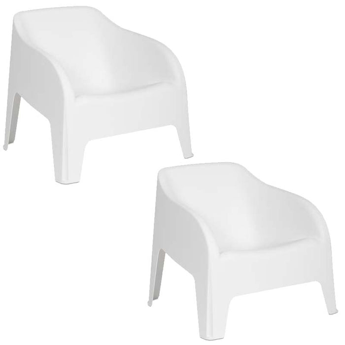 Set 2 poltrone in resina Petra Bianche - La Dea Sedia