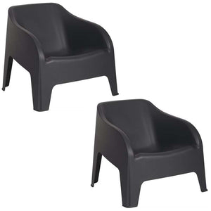 Set 2 poltrone in resina Petra Antracite - La Dea Sedia