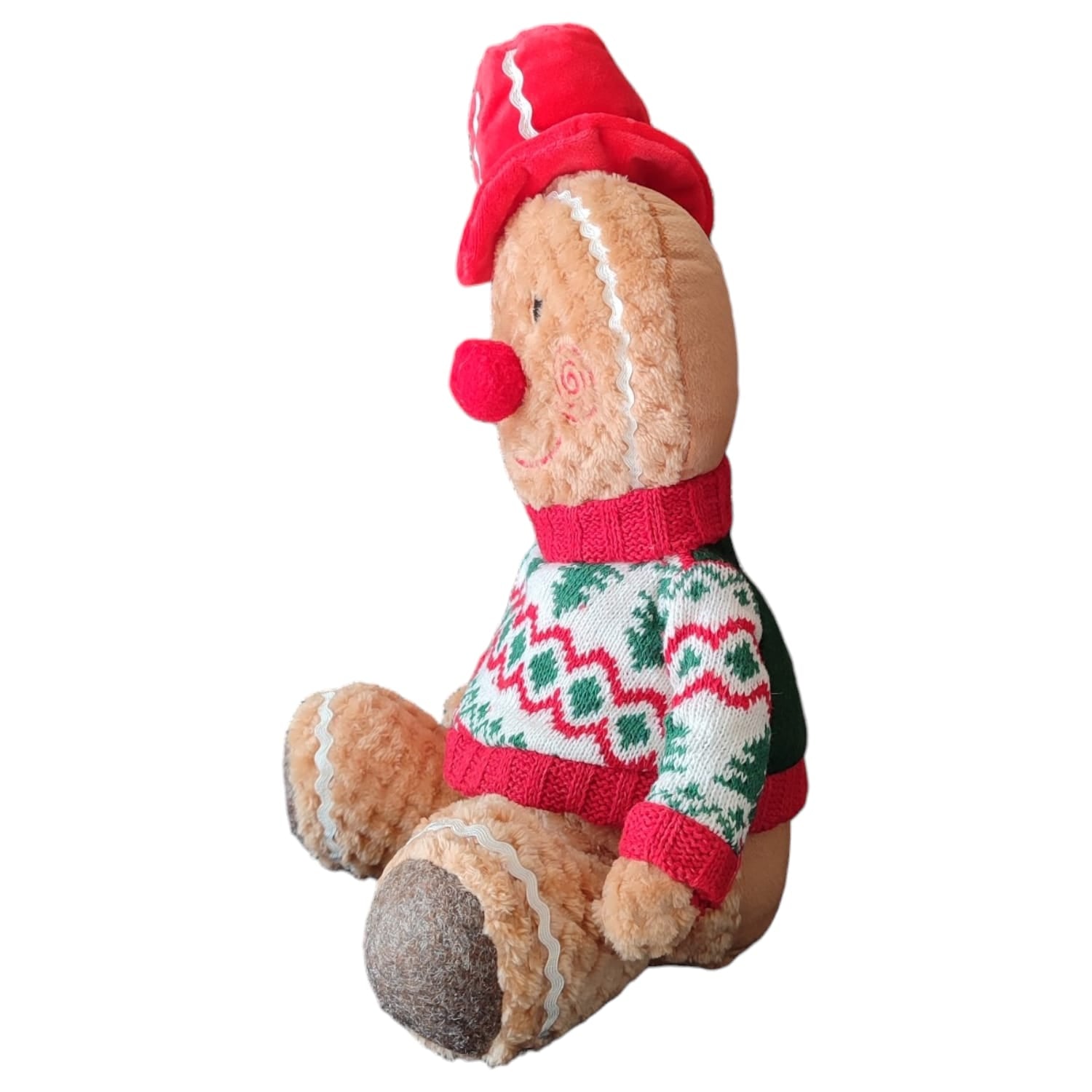 Personaggio Natalizio Pan di Zenzero Seduto 35cm Maschio o Femmina Decorazione