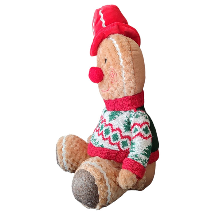 Personaggio Natalizio Pan di Zenzero Seduto 35cm Maschio o Femmina Decorazione