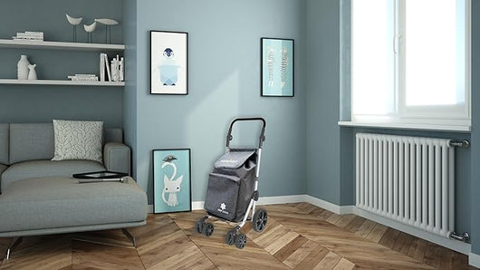 Colombo Carrello spesa TROLL Grigio 6 RUOTE 90X44X17,5 Cm Port 30kg Impermeabile