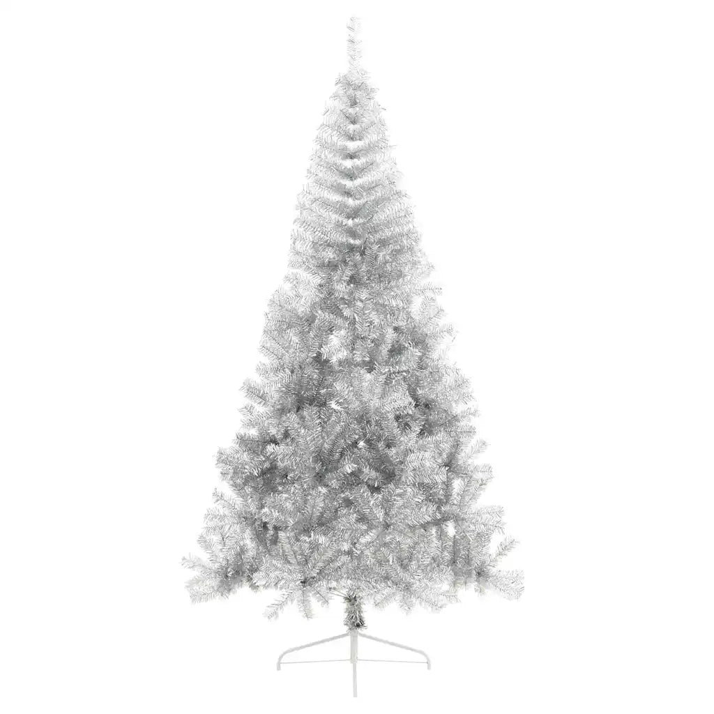 Albero di Natale artificiale con luci integrate Argento 210 cm