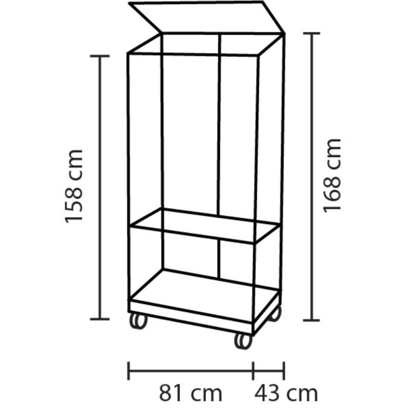 Serra da Balcone Polis 350 con Ruote Alluminio Anodizzato 81x43x158 cm