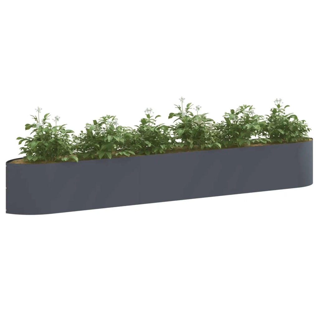 Letto rialzato da giardino Antracite 300 x 40 x 40 cm Acciaio 8011728