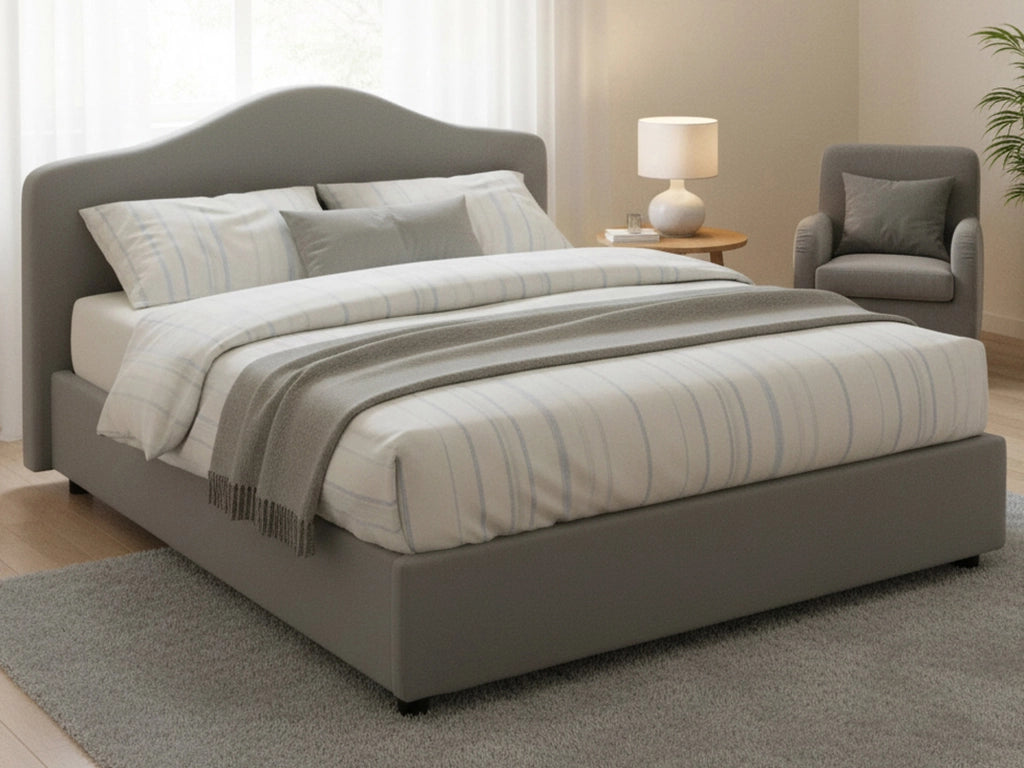 Letto Matrimoniale Abigael, Letto Matrimoniale Sfoderabile Made in Italy, Grigio