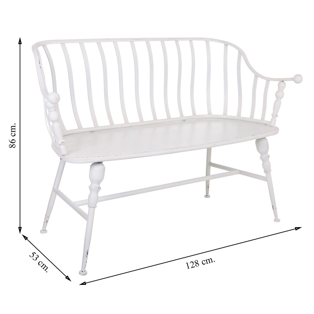 Sgabello in metallo bianco 128x53x86h