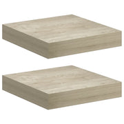2 pz Scaffali a Parete | Ripiano a parete | Mensole a Parete Rovere 23x23,5x3,8 cm in MDF
