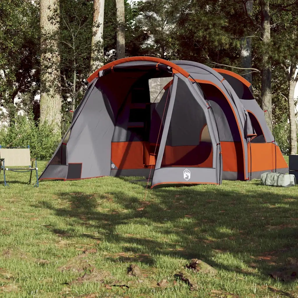 Tenda da Campeggio a Tunnel per 4 Persone Grigia Impermeabile 94745