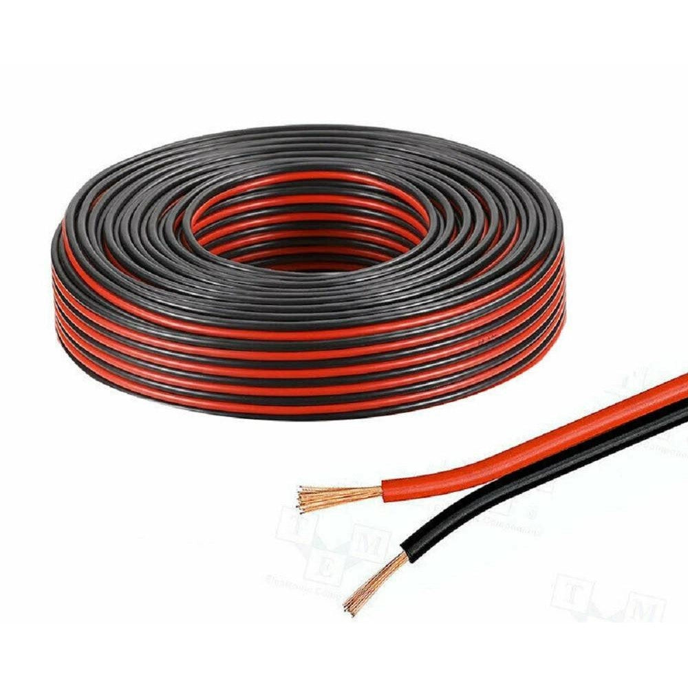 Trade Shop - Matassa Cavo Audio 85mt Bipolare Per Impianto Stereo Casse Rosso E Nero 2x2,5 Mm -