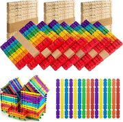 Stecchi in Legno Colorati - 550 pezzi - Legno Naturale - Manufatti Artigianali - Decorazione per Bambini e Scuola