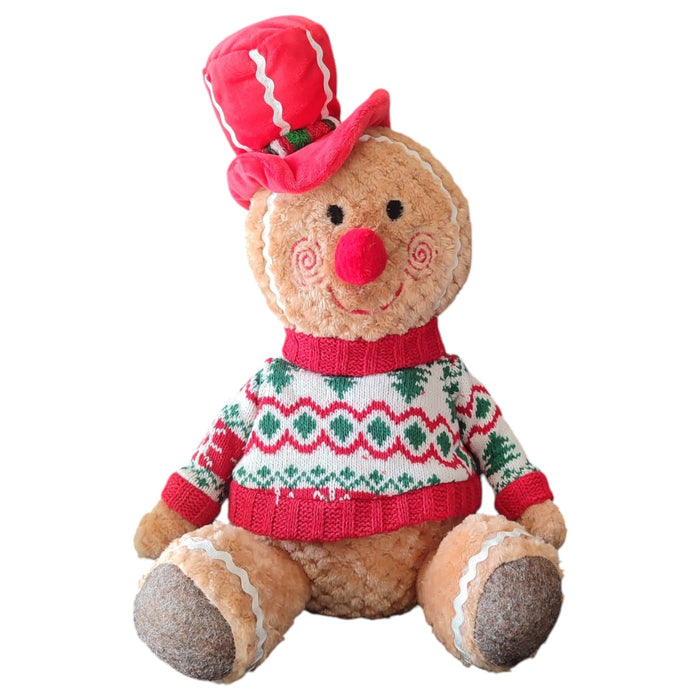 Personaggio Natalizio Pan di Zenzero Seduto 35cm Maschio o Femmina Decorazione