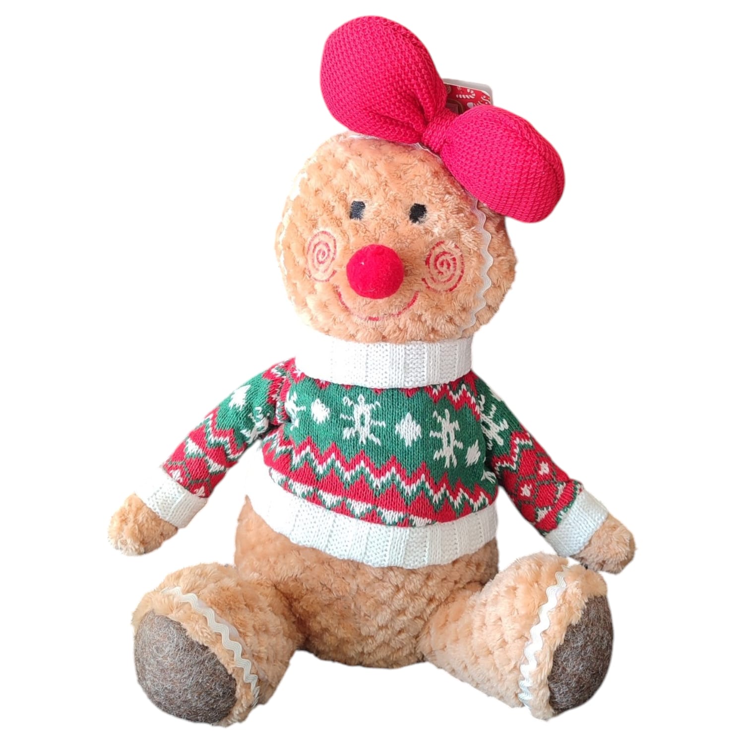 Personaggio Natalizio Pan di Zenzero Seduto 35cm Maschio o Femmina Decorazione