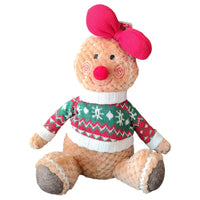 Personaggio Natalizio Pan di Zenzero Seduto 35cm Maschio o Femmina Decorazione