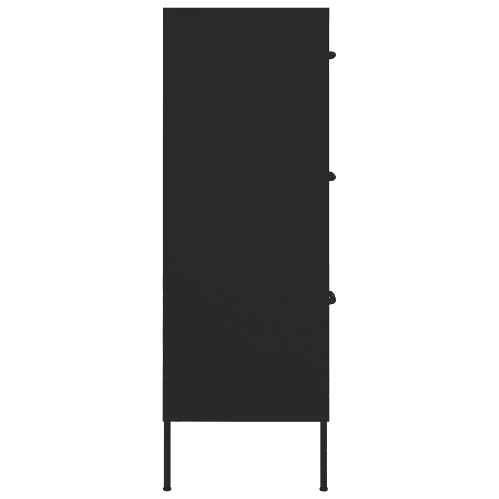 Cassettiera Nera 80x35x101,5 cm in Acciaio 336151