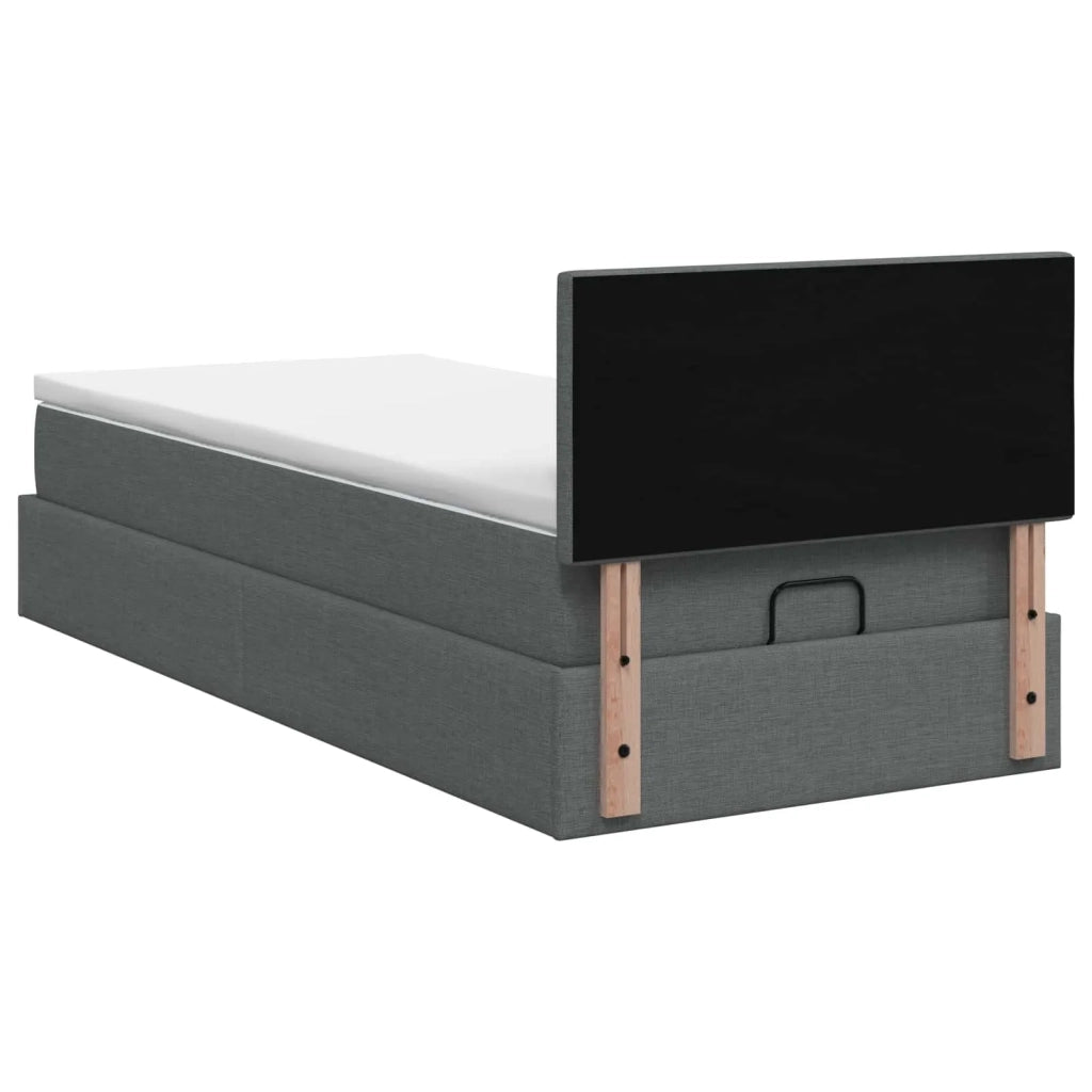 Letto ottomano con materasso Grigio Scuro 80 x 200 cm Tessuto 3456282