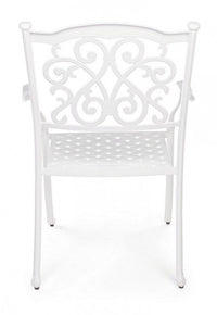 Set 4 Sedie da Giardino 65x60x92h cm con Braccioli Ivrea Bianco