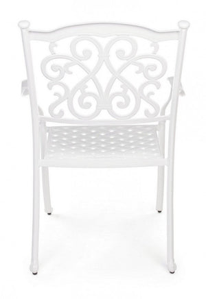 Set 4 Sedie da Giardino 65x60x92h cm con Braccioli Ivrea Bianco