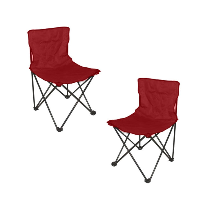 2 x Sedia Pieghevole Campeggio Salvaspazio con Borsa, Mare Giardino Pesca Rosso