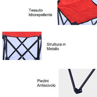 2 x Sedia Pieghevole Campeggio Salvaspazio con Borsa, Mare Giardino Pesca Rosso
