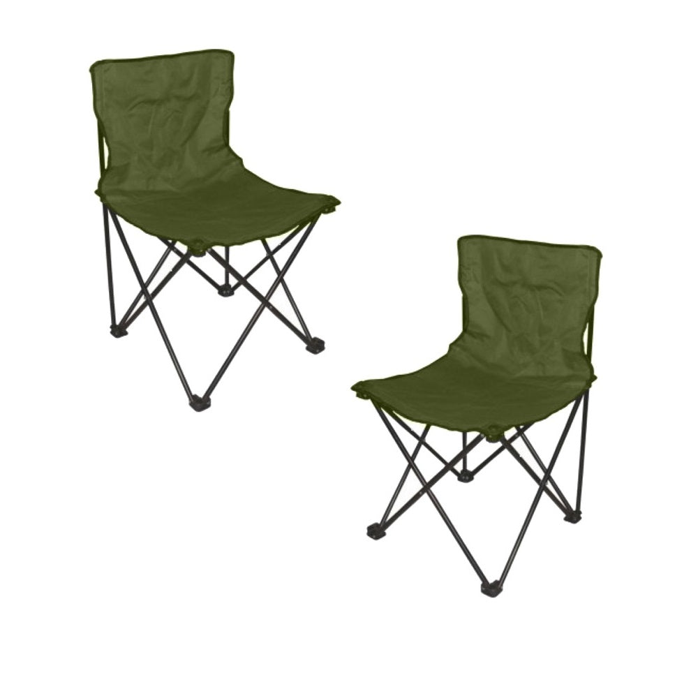 2 x Sedia Pieghevole Campeggio Salvaspazio con Borsa, Mare Giardino Pesca Verde