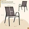 Set di 2/4 Sedie da Giardino, Poltrone in Tessuto Textilene per Esterno, Sedie Impilabili con Gambe in Metallo, Portata 150 kg, 56 x 70 x 84 cm (Marrone,2)