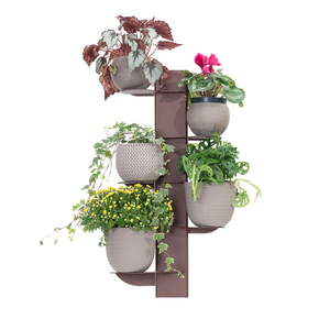 ALUBOX HYDRA Fioriera Da Parete A Colonna 83,5X43,5X20 cm Porta Vasi Da Parete Con Telaio In Alluminio E 15 Mensole In Lamiera Zincata Fioriera Da Interno Esterno 6 Kg Made In Italy COLORE: RUGGINE